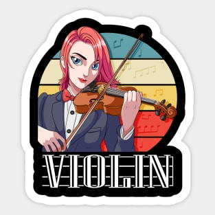 Violin Female Violinist Classical Music Lover Gift Sticker